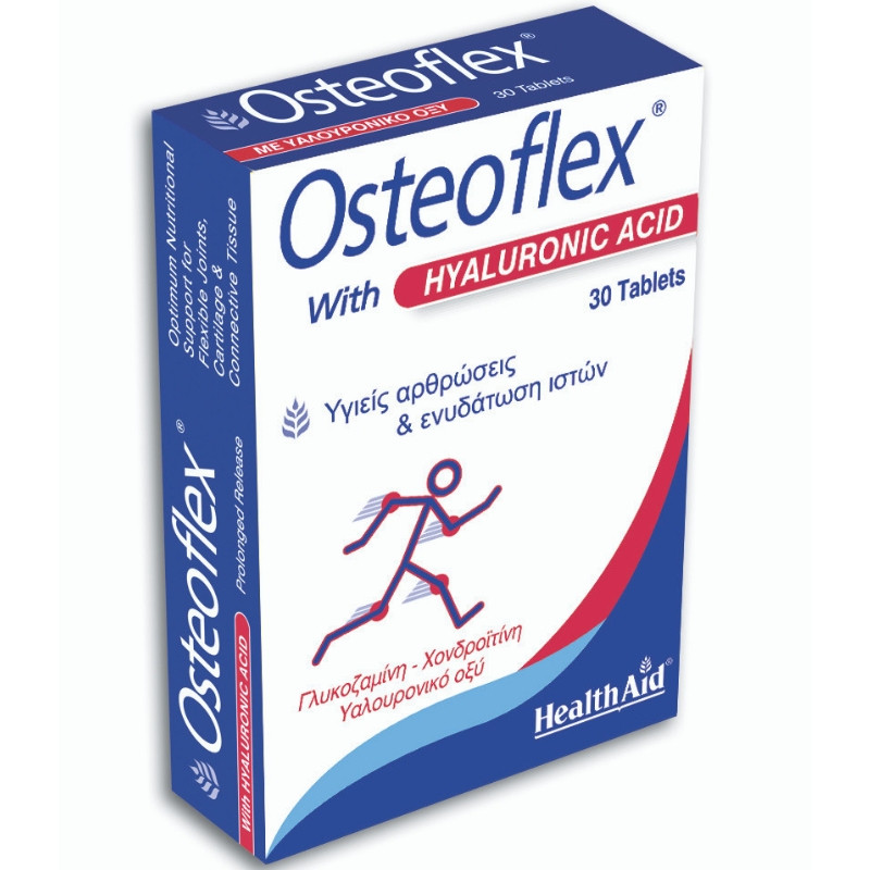 HEALTH AID Osteoflex with Hyaluronic Acid Συμπλήρωμα Διατροφής για τις Αρθρώσεις 30 ταμπλέτες