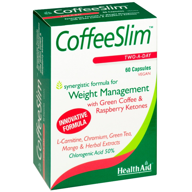 HEALTH AID Coffee Slim Θερμογόνος Φόρμουλα με Εκχύλισμα Καφέ για Διαχείρηση του Σωματικού Βάρους 60 Κάψουλες